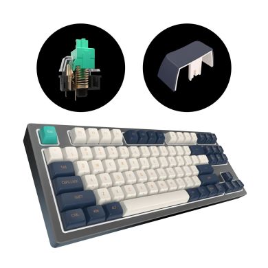 Игровая клавиатура KD87В Mech. Gateron cap teal ENG/RU KB-GCT-872-702124