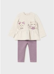 Комплект детских блестящих леггинсов и свитшота Mayoral 74 Лиловый 2708