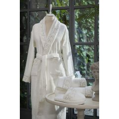 Комплект для ванны JESSI CREAM (халат S/M, 2 полотенца, тапочки) PEPPERHOME JESSI 2002
