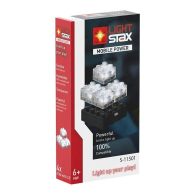 Конструктор Light Stax База 4х4 в комплекті з елементами 2х2 Transparent LED LS-S11501
