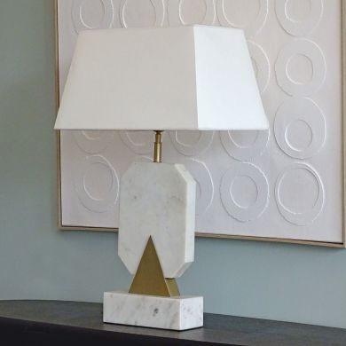 Лампа MACAEL белый мрамор + GOLD MATT 26x10x58см Fancy home collection 620-317