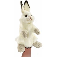 М'яка іграшка на руку Hansa Puppet Білий кролик 34 см 7156
