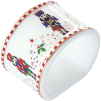 Набор 4 салфеточкодержателей &Oslash; 4,5см из фарфора в коробке NUTCRACKER POZZI MILANO 2192NUTC