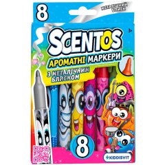 Набір ароматних маркерів для малювання МЕТАЛІЧНИЙ БЛИСК (8 кольорів) Scentos 40695