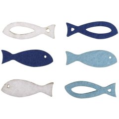 Набор фетровых рыбок Rayher синих, голубых и белых 0,3 см 36 шт 53570000