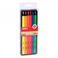 Набір олівців Флуо, 6 кольорів APLI Kids 18060