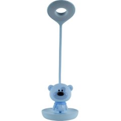 Настольная LED лампа с аккумулятором Медведь, голубой Kite K24-492-2-3, Голубой