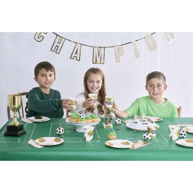Одноразовые бумажные тарелки Talking Tables Party Champions белые с золотым 12 шт. CHAMP-PLATE-SML