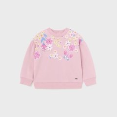 Пуловер для девочки длинный рукав 4J, р.74 Розовый Mayoral 1432