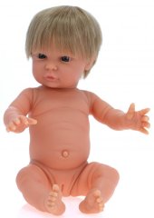 Пупс с анатомическими признаками с волосами девочка The Doll Factory Tiny babies 34 см 06.60708