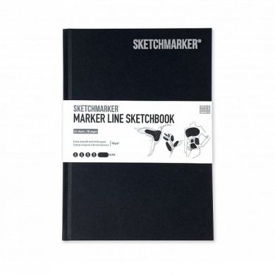 Скетчбук SketchMarker В5 44 листов 180 г черный MGLHM/PLUM