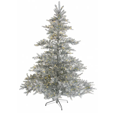 Срібне дерево-ялинка 1150LED з кольоровими або жовтими вогнями + 6 інших функцій, висота 180 см SHISHI 58612