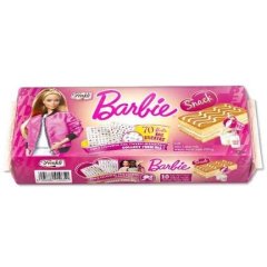 Пирожное+наклейки Barbie на молоке, 10*25г 250г Freddi LT6107