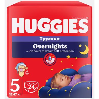 Трусики-подгузники Huggies Overnights Pants 5 12-17 кг 24 шт 5029053581095, L