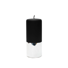 Воскова свічка Candele Firenze циліндрична чорний вельвет і срібний металік 15х7 PL150070MM03