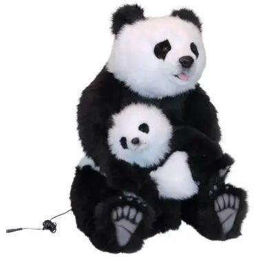 Анимированная мягкая игрушка Панда с малышом Hansa 69