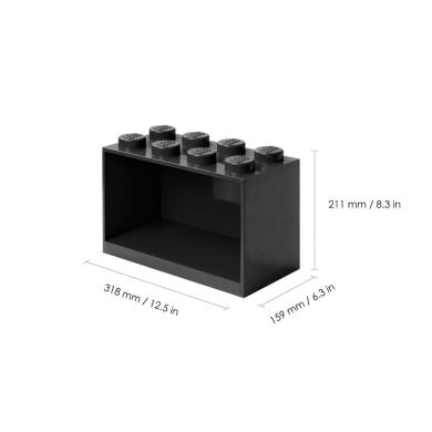 Декоративная полка для хранения книг Х8- черная Lego 41151733