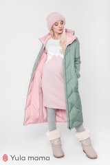 Двостороннє пальто для вагітних Yula mama з плащової тканини оливковий S Tokyo