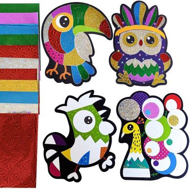Набор для творчества Vladi Toys с цветной фольгой Foil craft Birds VT4433-12