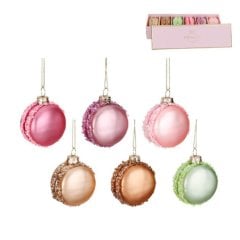 Новогоднее украшение макарун в коробке/6 разных цветов. Goodwill D 42232