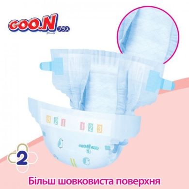 Підгузки Goo.N Plus для дітей 4-8 кг (розмір S, на липучках, унісекс, 50 шт) 843334 4902011843347