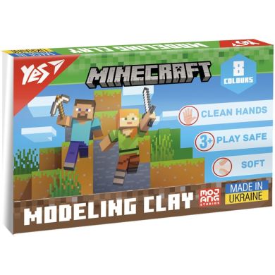 Пластилін Yes, 8 кольорів 160г Minecraft 540656