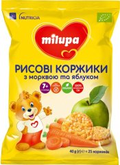 Рисові коржики з морквою та яблуком Milupa для харчування дітей від 7-ми місяців 8720097005314