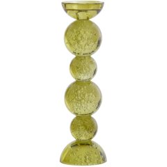 Подсвечник &Oslash;9,5x34 см ITINGA, стекло, пузырьковое, оливково-зеленое Light&Living 6074081