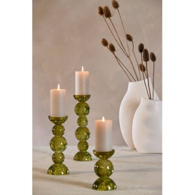 Подсвечник &Oslash;9,5x34 см ITINGA, стекло, пузырьковое, оливково-зеленое Light&Living 6074081