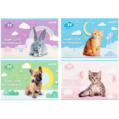 Тетрадь для рисования, 24 л., скоба, софт тач + УФ лак, RH R25-242