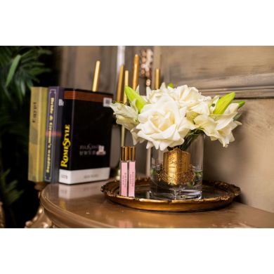 Аромадифузор Гранд букет розы и лилии шампаньи в розовом боксе с золотом Cote noire LRL05