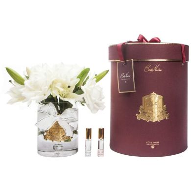 Аромадифузор Гранд букет розы и лилии шампаньи в розовом боксе с золотом Cote noire LRL05