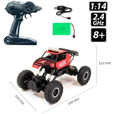 Автомобиль OFF-ROAD CRAWLER с р/у WHERE THE TRAIL ENDS (красный, акум. 7.2V, металл. корпус, 1:14) SL-121RHMR