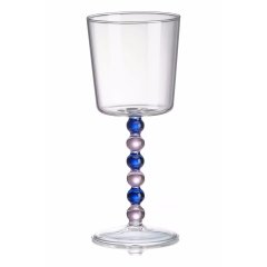Collier Набір 2 келихи, прозоре скло, рожеве/синє стебло,h 20 см IVV 8898.1