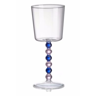 Collier Набір 2 келихи, прозоре скло, рожеве/синє стебло,h 20 см IVV 8898.1