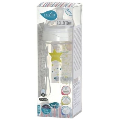 Детская Антиколиковая бутылочка Nuvita Mimic Collection 330 мл белая NV6051