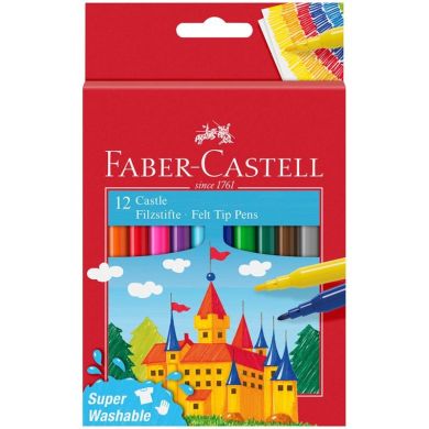 Фломастеры Faber-Castell Felt tip Замок в картонной коробке 12 цветов 31677