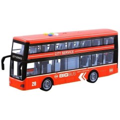 Игрушечная машинка Двухэтажный инерционный автобус (открывание дверей, свет, звук), 1:16 WY912A