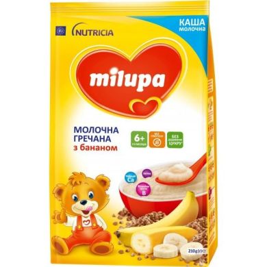 Каша молочна гречана з бананом Milupa для дітей від 6 місяців, 210 г 5900852054778