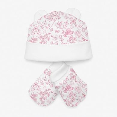Комплект: шапочка и царапки My Little Pie Chloe Pink 1/3 месяцев (56-62) SET010, 3/6 місяців (62-68), 62
