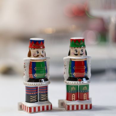 Набор солонки и перечницы h9см из фарфора в коробке NUTCRACKER POZZI MILANO 2191NUTC