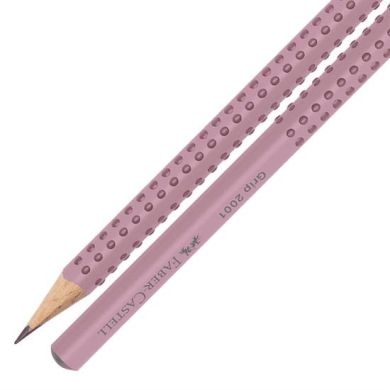 Карандаш чернографитный Faber-Castell Grip 2001 Rose Shadows B, корпус нежно розовый, 517054 31800