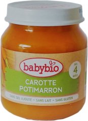 Органічне пюре Babybio з моркви та китайського гарбуза з 4 місяців 130 г 51042 3288131500423
