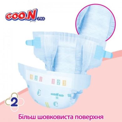 Підгузки японські Goo.N Plus для дітей 6-11 кг (розмір M, на липучках, унісекс, 64 шт) 843335 4902011843354