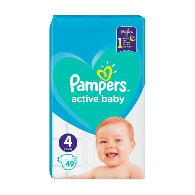 Підгузки Pampers Active Baby, розмір 4, 9-14 кг, 49 шт 81709596, 49