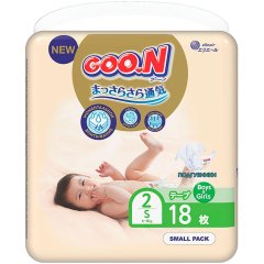 Підгузки японські GOO.N Premium Soft для дітей 4-8 кг (розмір 2(S), на липучках, унісекс, 18 шт) Goo.N Premium Soft 863221 4902011862218