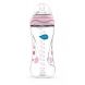 Бутылочка для кормления антиколиковая Nuvita Mimic 330 мл 4м + розовая NV6050Pink, Розовый