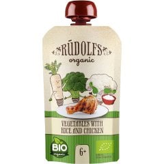 Пюре овощи с рисом и курицей органическое (6+) 110 г Rudolfs 4751017942710