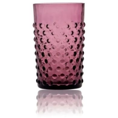 Стакан для напитков Hobnail, Violet, золотой ободок, 1шт*200 21013/200-361/27G