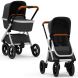 Универсальная коляска 2 в 1 Dubatti One Marble Black 583127-MB